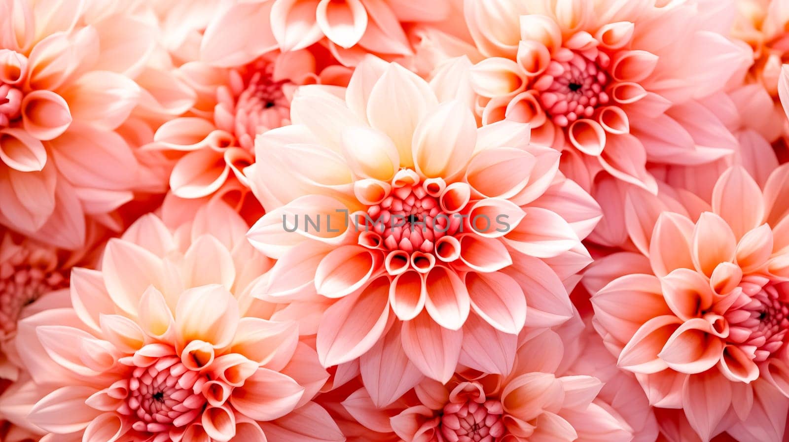 Dahlia flowers in peach color, wallpaper 2024 by Edophoto