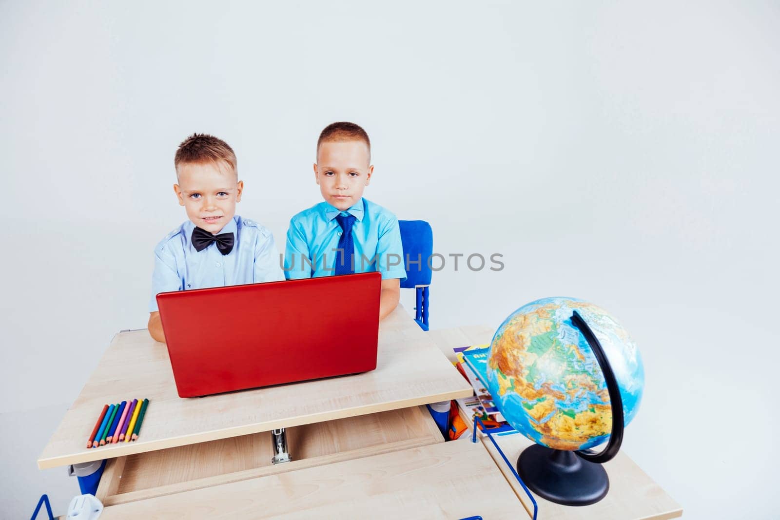 study on the computer two boys at school 1
