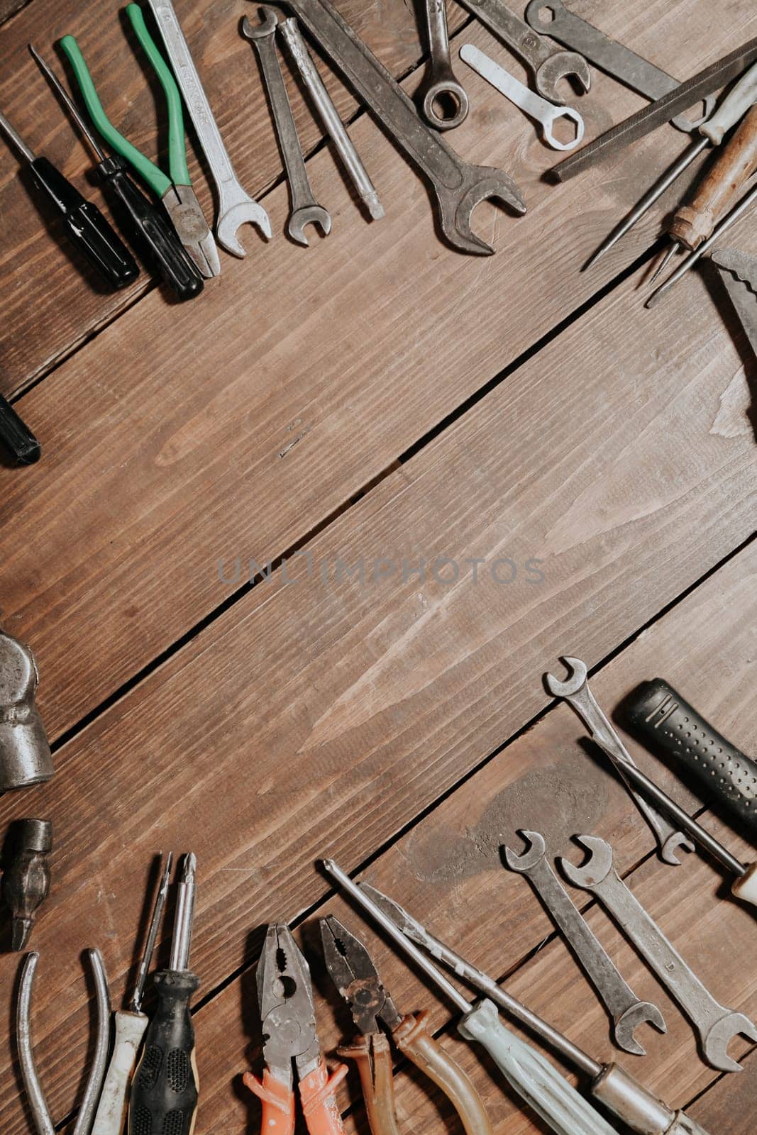 tools for repair knives hammers keys pliers by Simakov