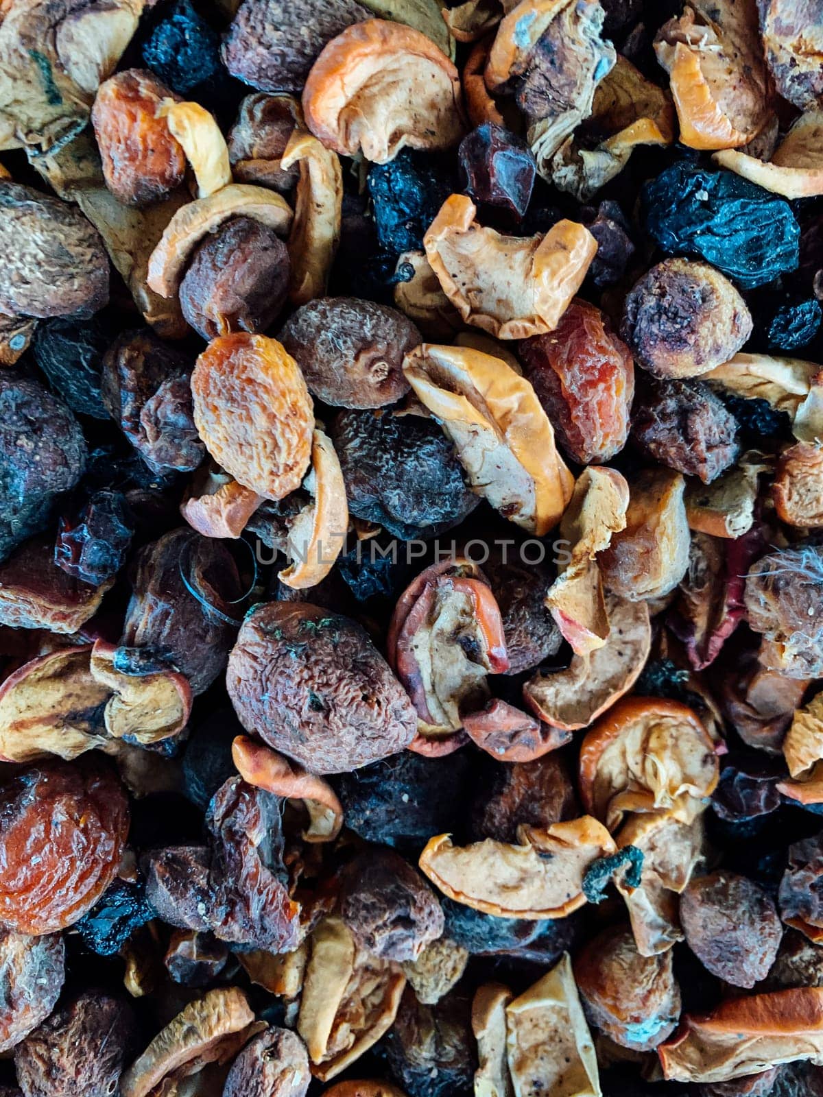 lots of dried fruit for eating dried fruits like background by Simakov