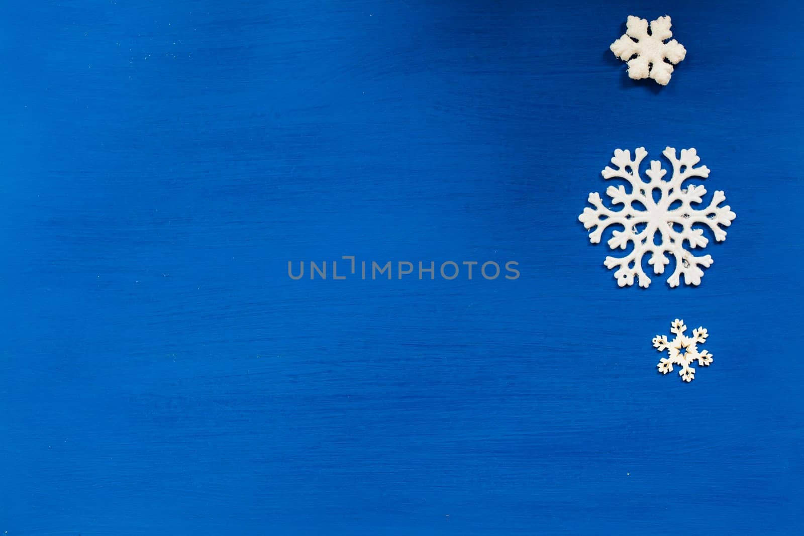 Christmas card gifts decor for the new year against a winter backdrop by Simakov