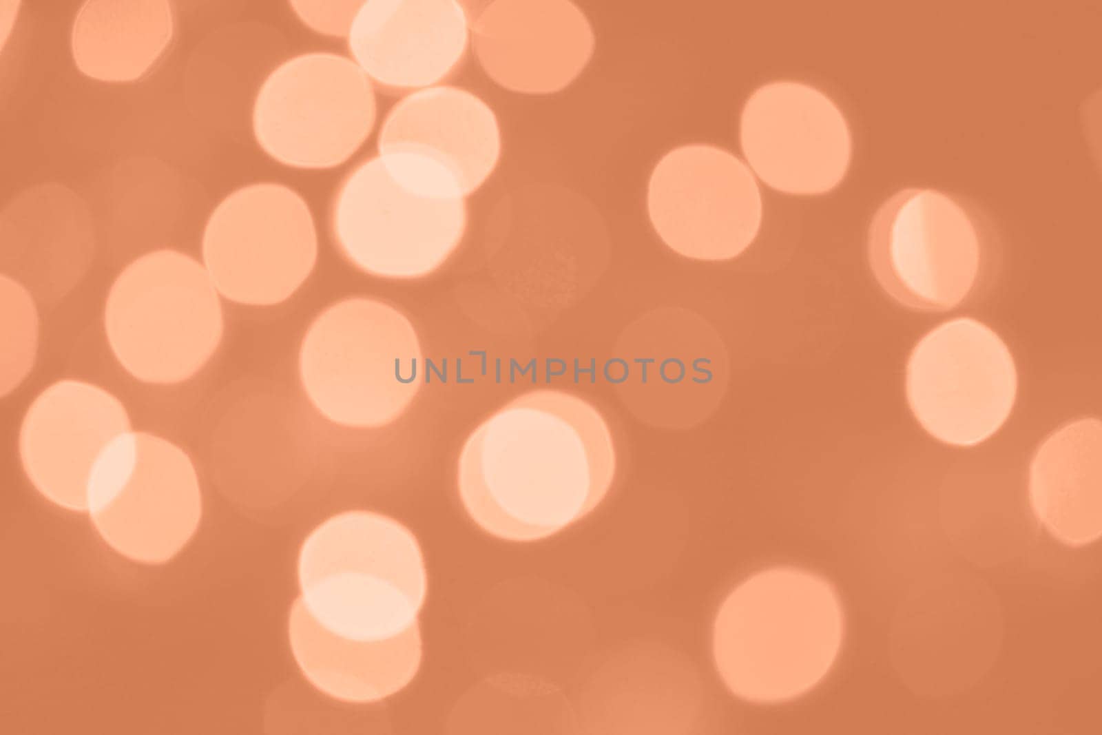 Peach Fuzz lights bokeh background, Chrismas lights bokeh. Monochrome abstract background. Blurred and glowing lights. Classic blue bokeh lens effect from lighting spots. by kizuneko