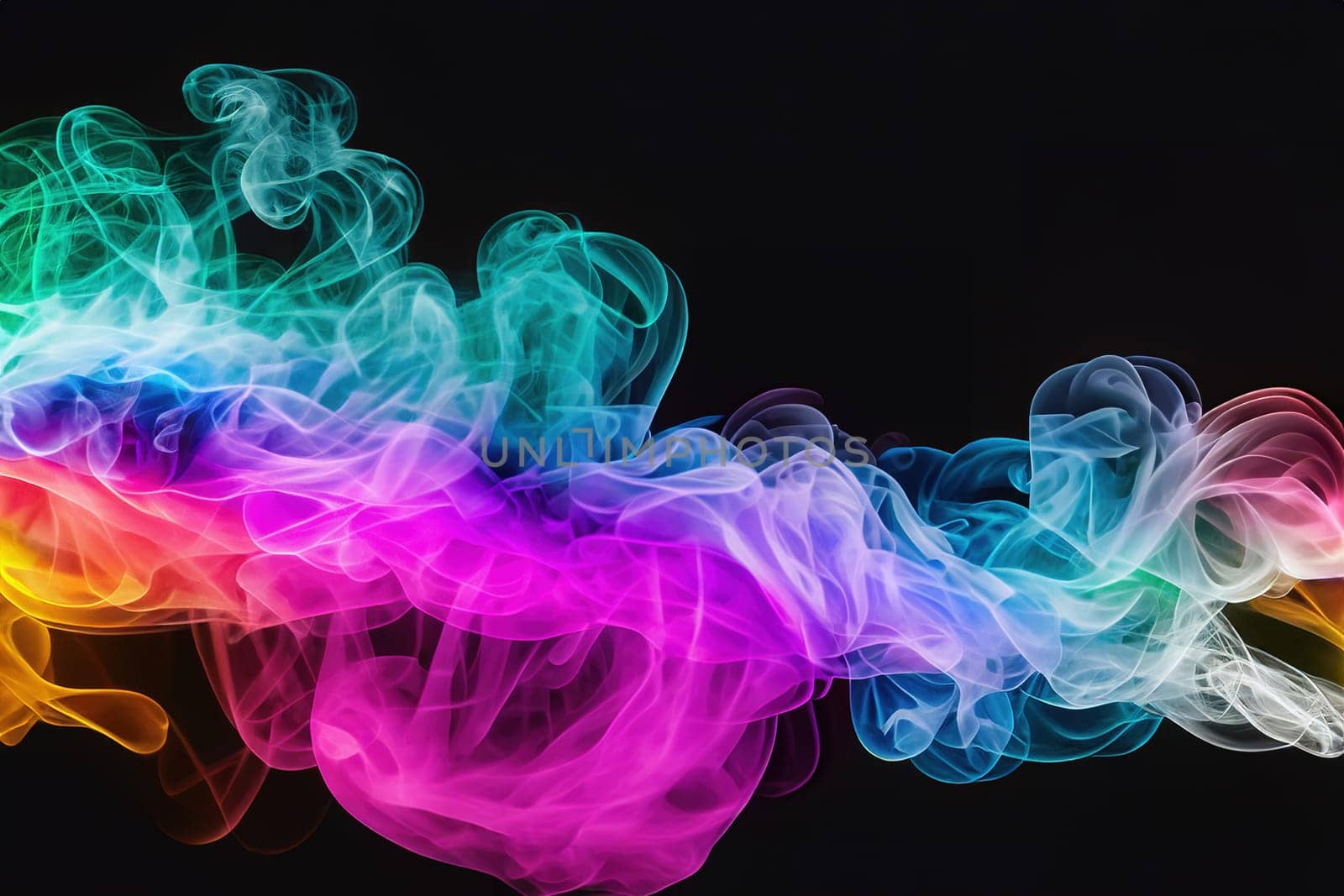 Abstract colorful smoke on black background. by yilmazsavaskandag