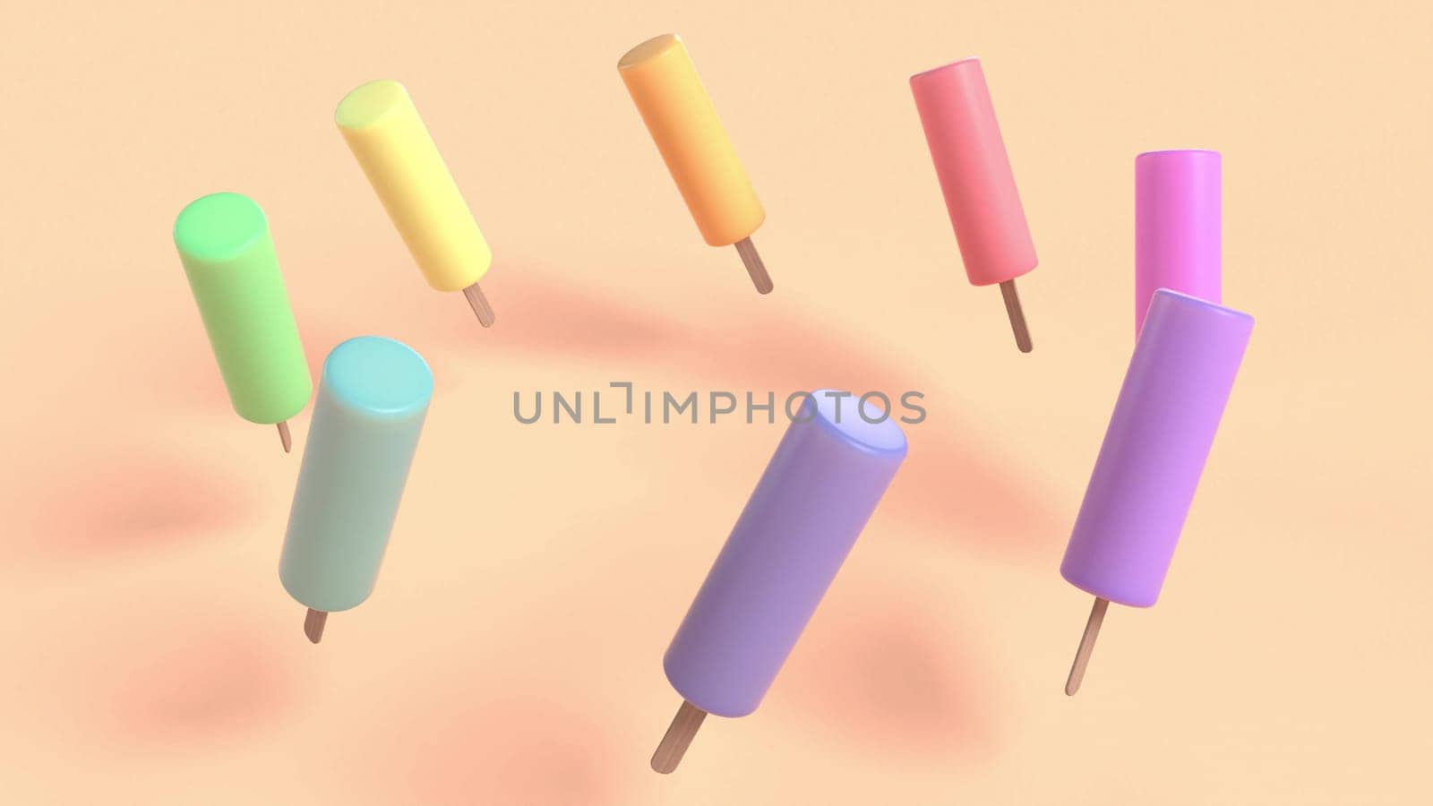 Color ice cream sweet 3d render by Zozulinskyi