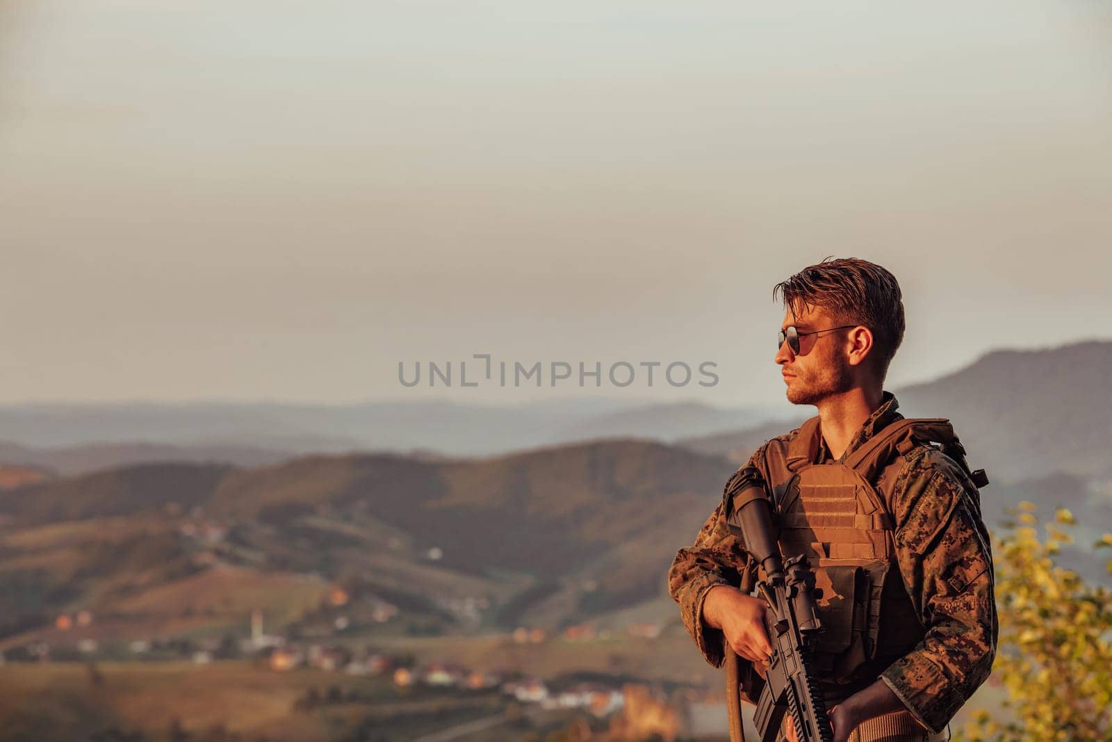 Soldier portrait on sunset local hero urban legend authentic by dotshock