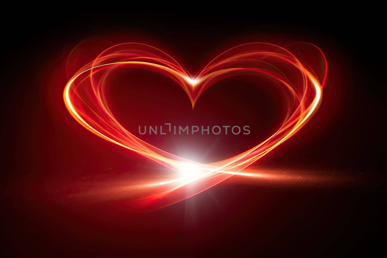 Illustration of a bright red heart shape by papatonic