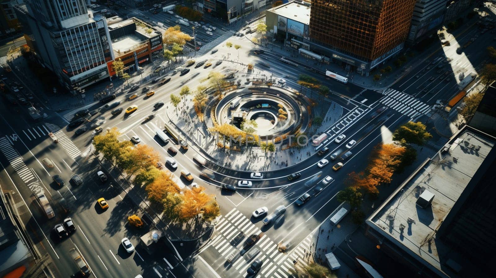 Top view city traffic of highway. road interchange by Andelov13