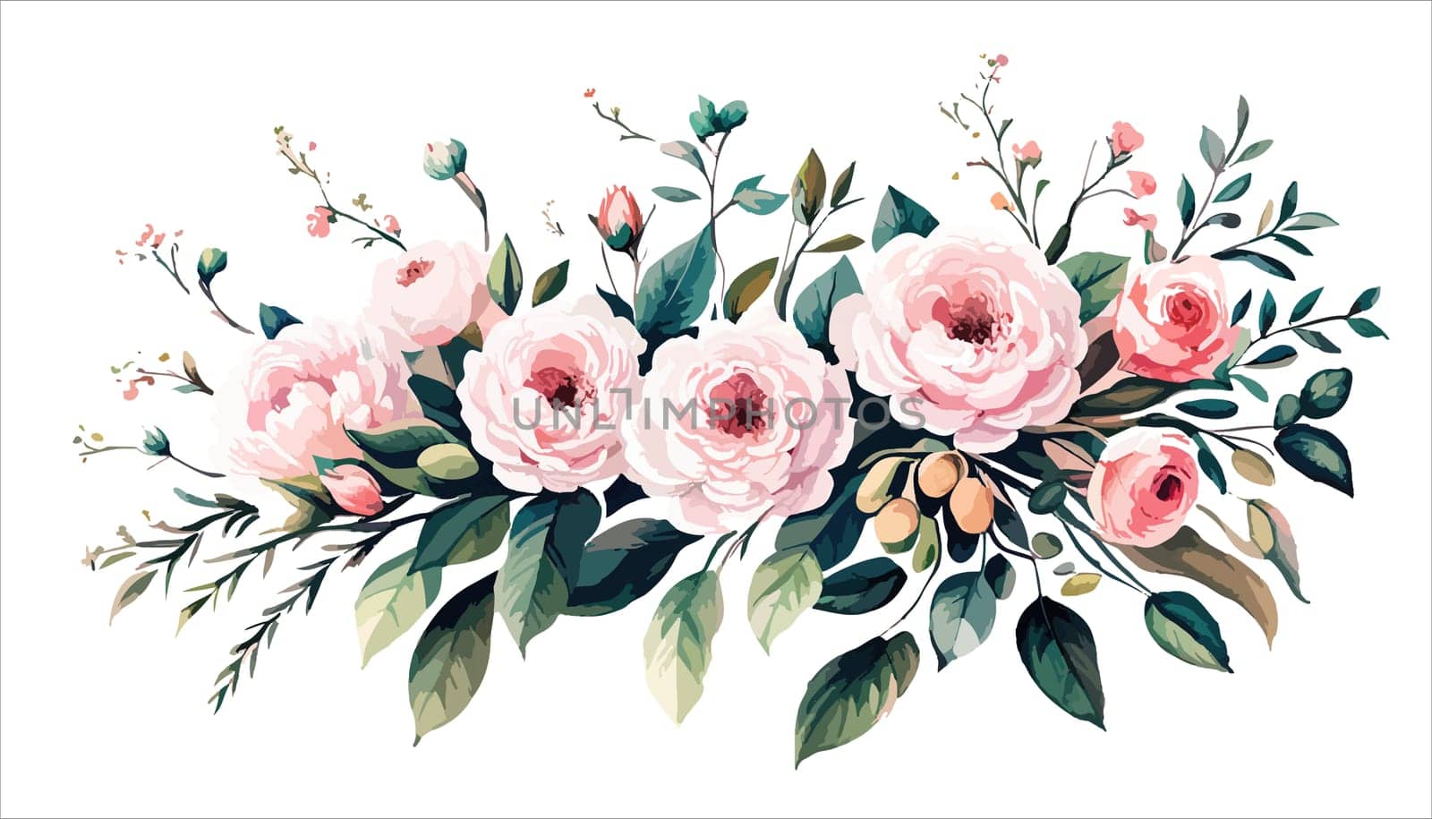 Blooming flowers pink roses for your design. Spring, summer wedding romantic by EkaterinaPereslavtseva