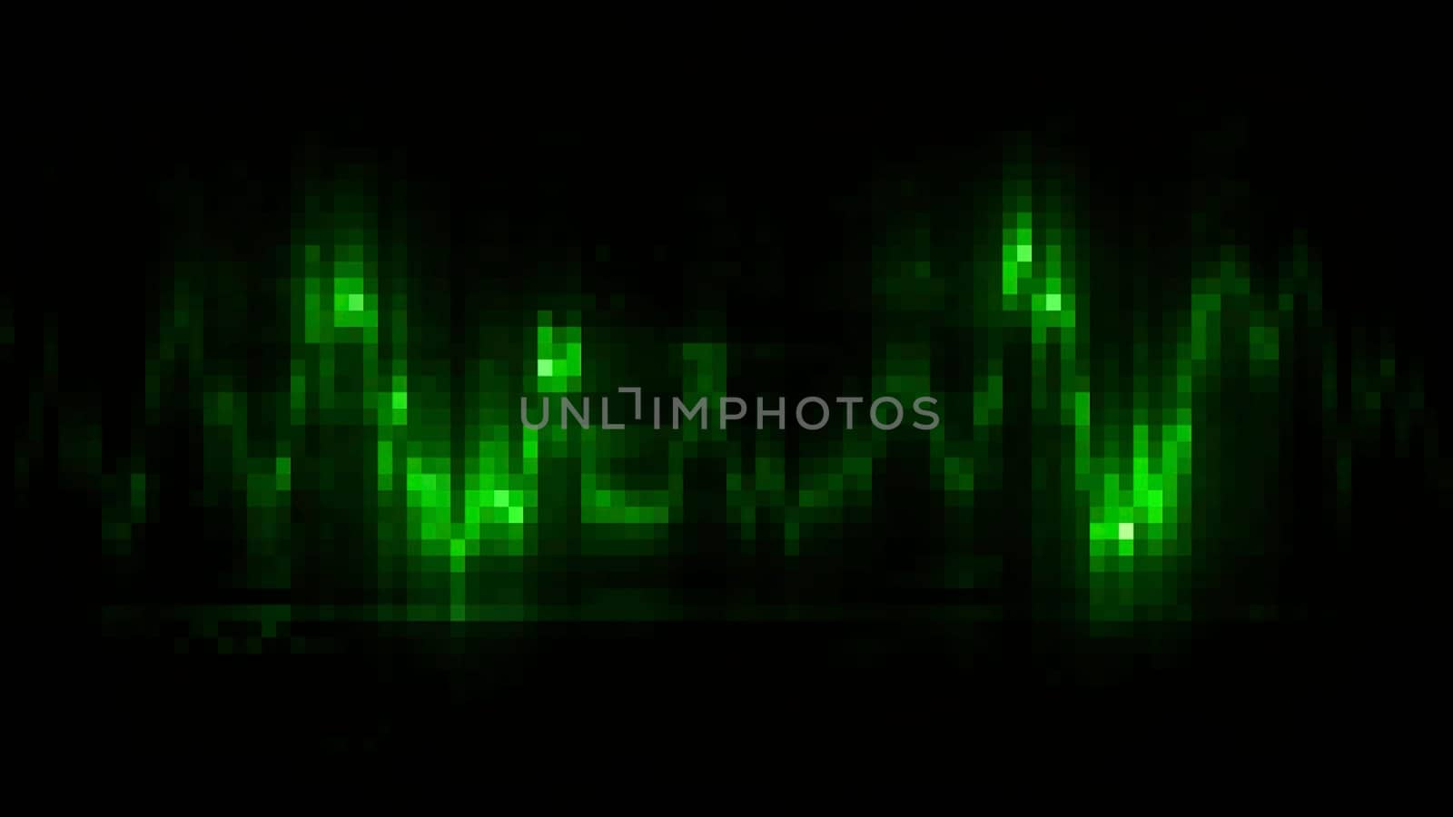 Black background. Motion.Green graphics that rise and fall in different directions in the animation. High quality 4k footage
