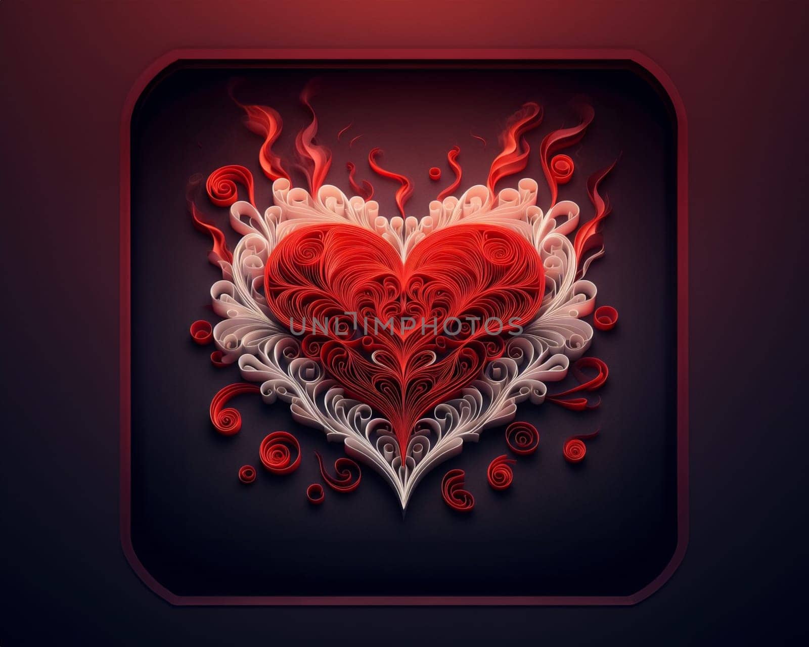 twirled ribbon shaped red hearts on solid background 3d illustration love concept by verbano