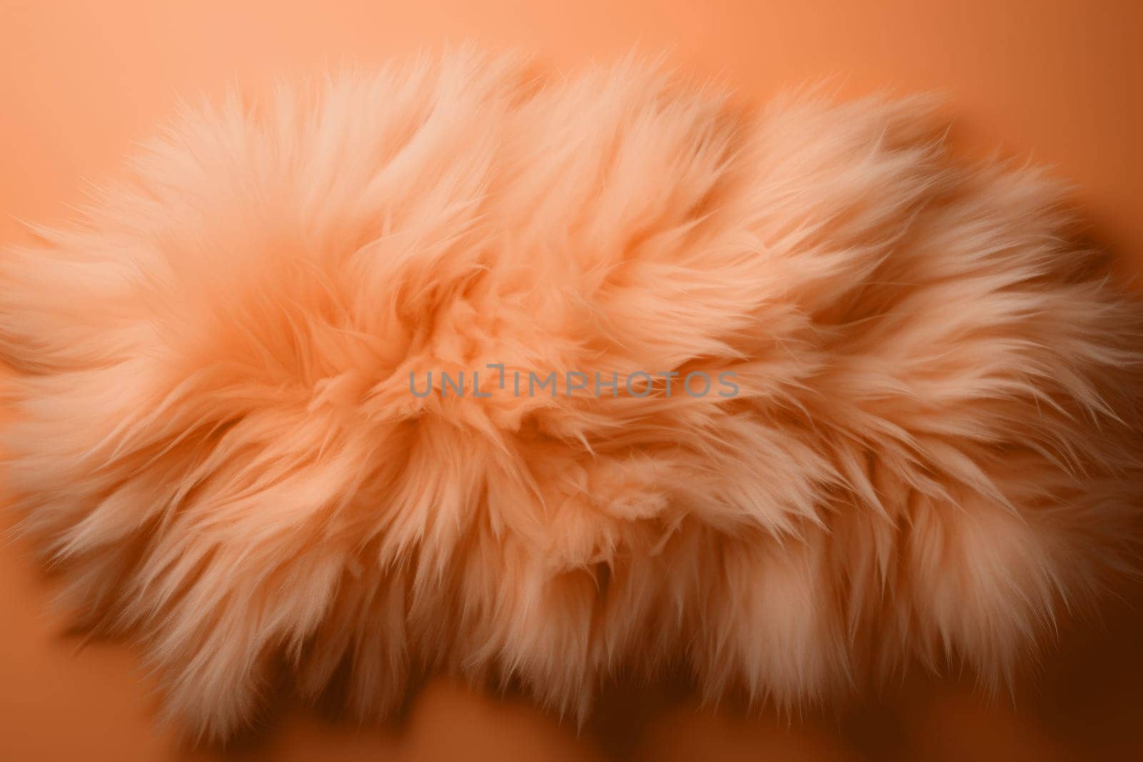 abstract fur natural background, concept color of the year 2024 Peach Fuzz. AI Generated