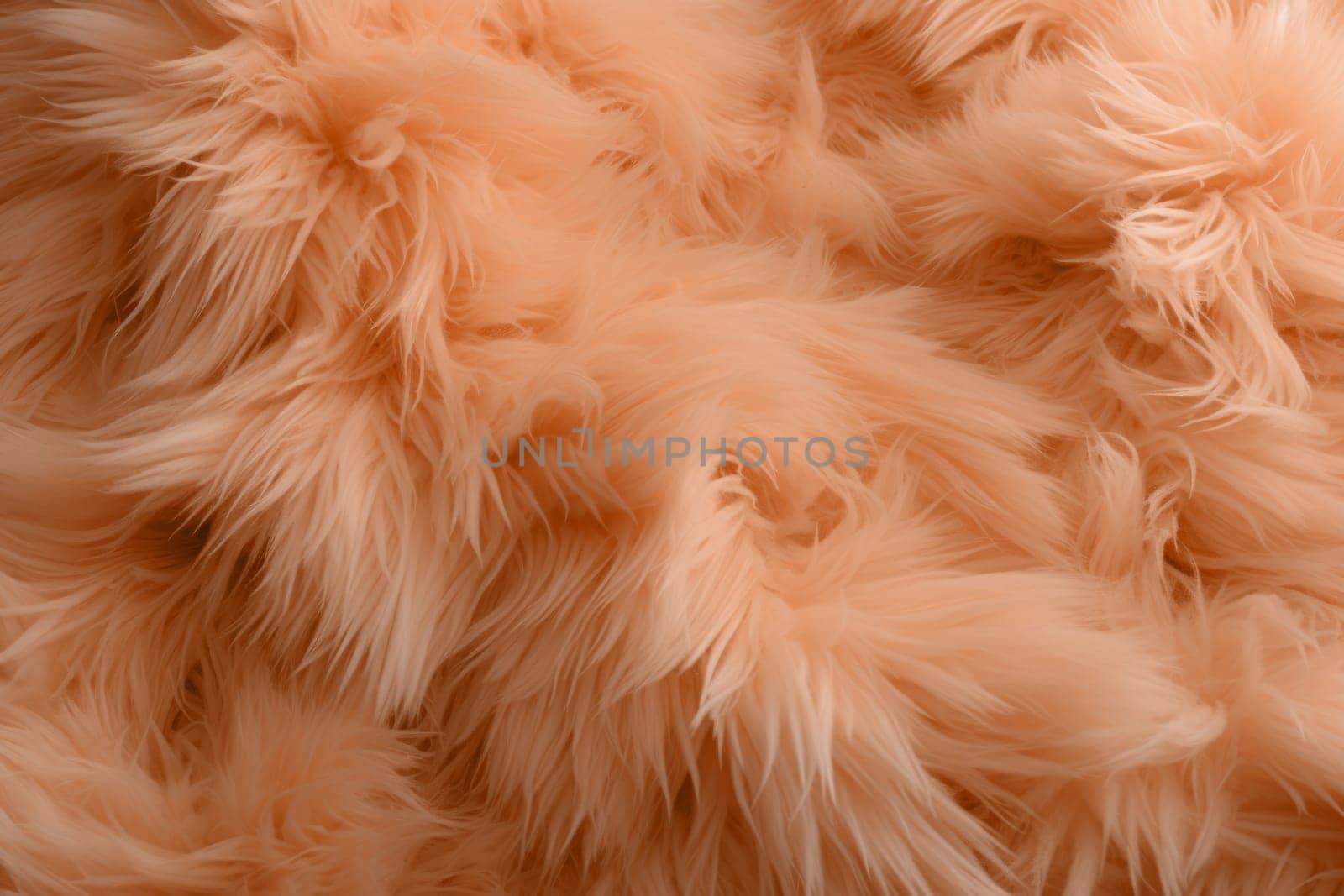 abstract fur natural background, concept color of the year 2024 Peach Fuzz. AI Generated