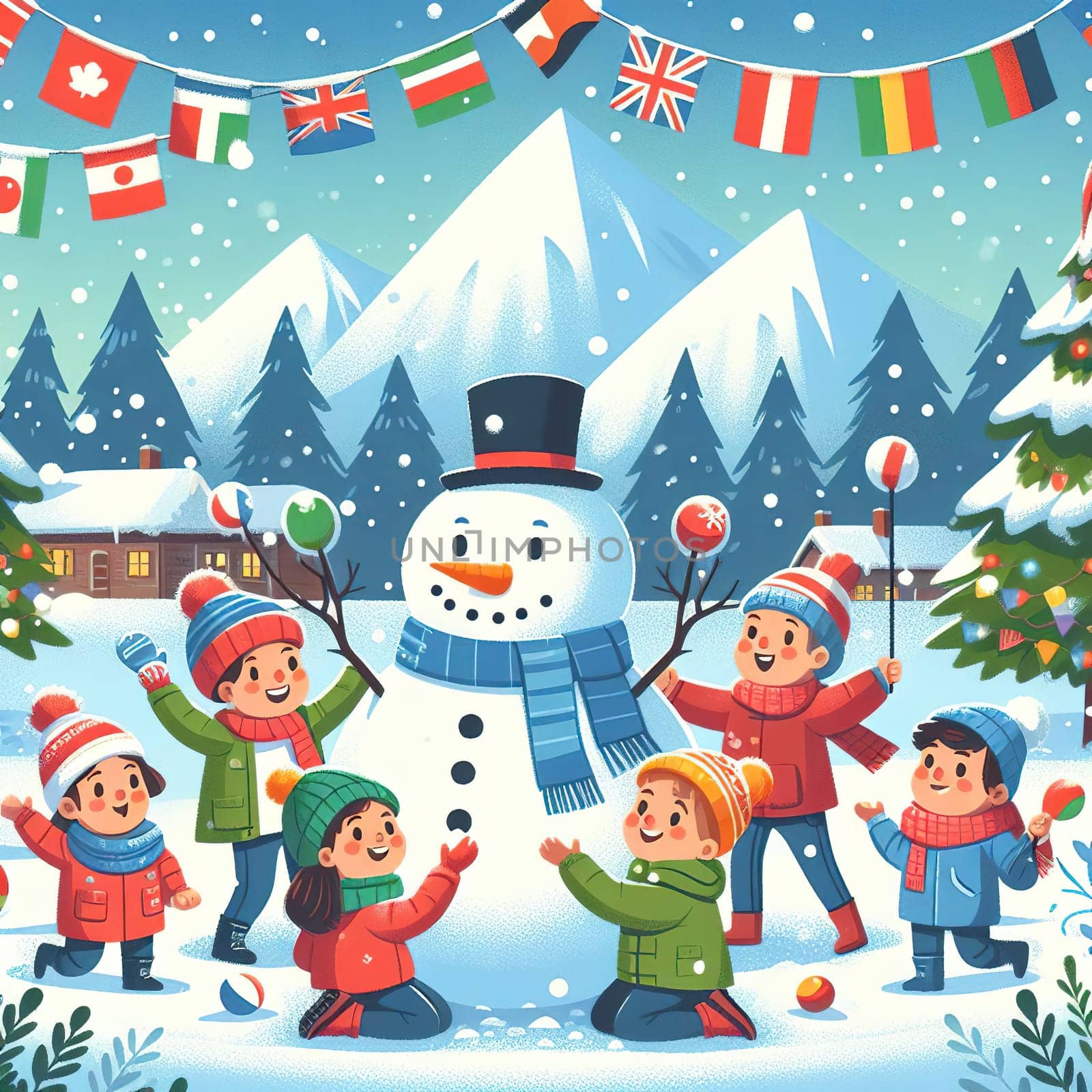 World Snow Day. International Winter Sports Day. Generative AI. High quality photo