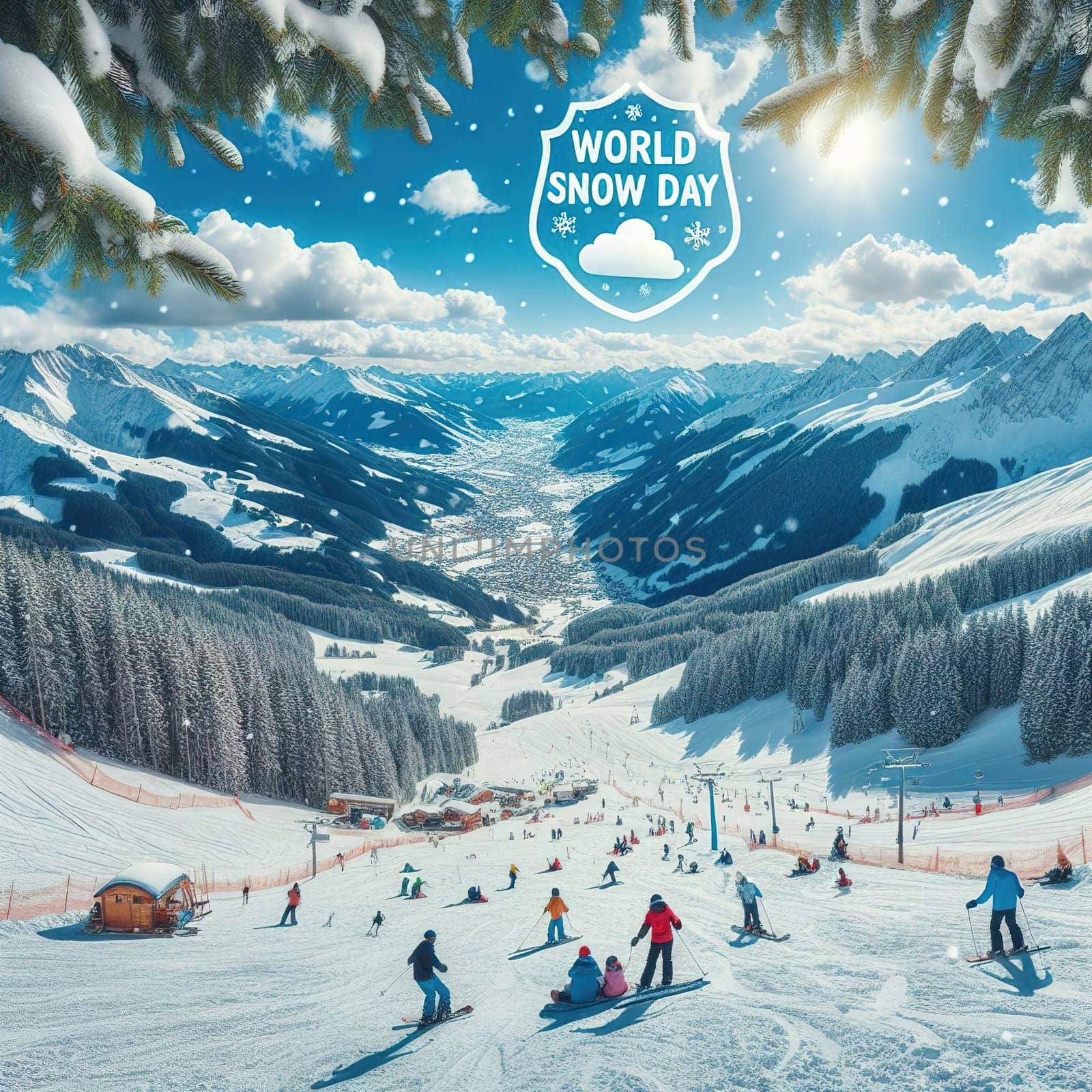World Snow Day. International Winter Sports Day. Generative AI. High quality photo