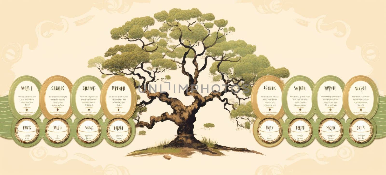 Eye-catching greeting card template with family tree by Yurich32