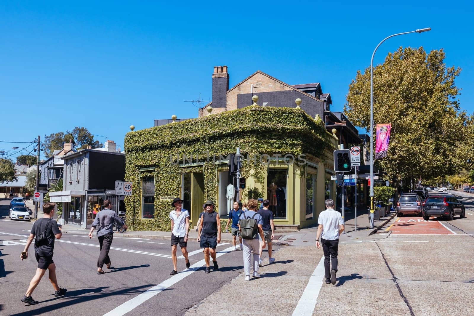 SYDNEY, AUSTRALIA - MARCH 5: Paddington area near Oxford St on an autumn afternoon in Sydney, New South Wales, Australia