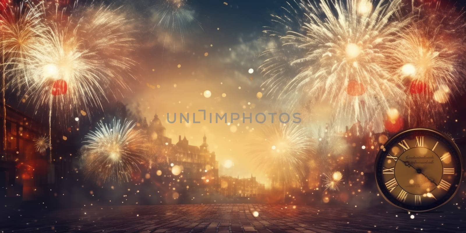 Abstract colored firework background new year celebration 2024 comeliness