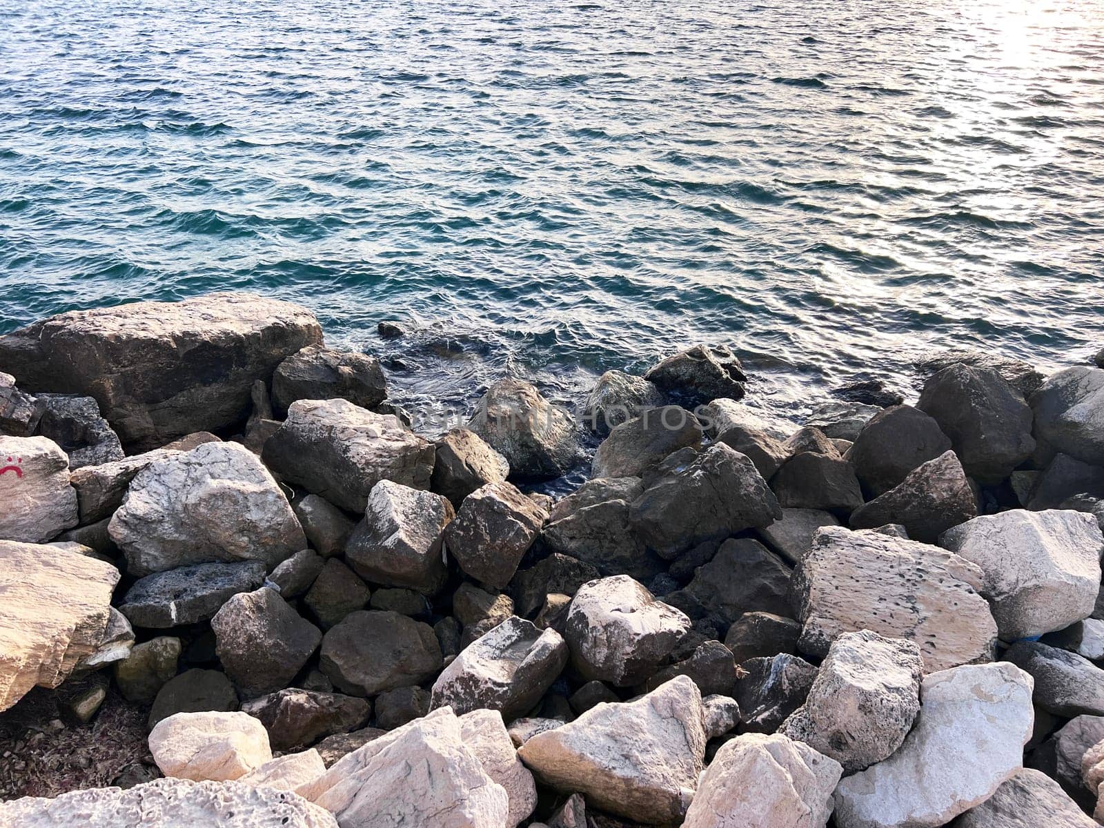 sea water and shore rocks. High quality photo