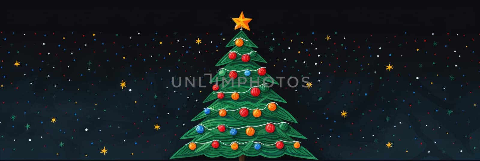 Creative art Christmas tree hand drawing style comeliness by biancoblue