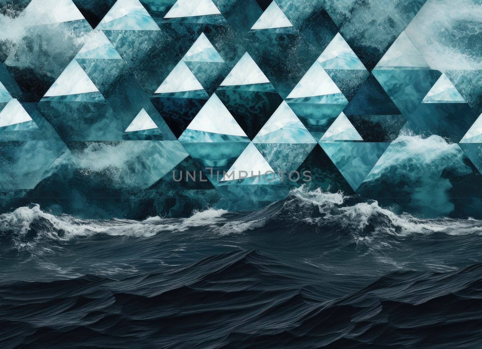 abstract ocean background with geometry shapes and water waves comeliness by biancoblue