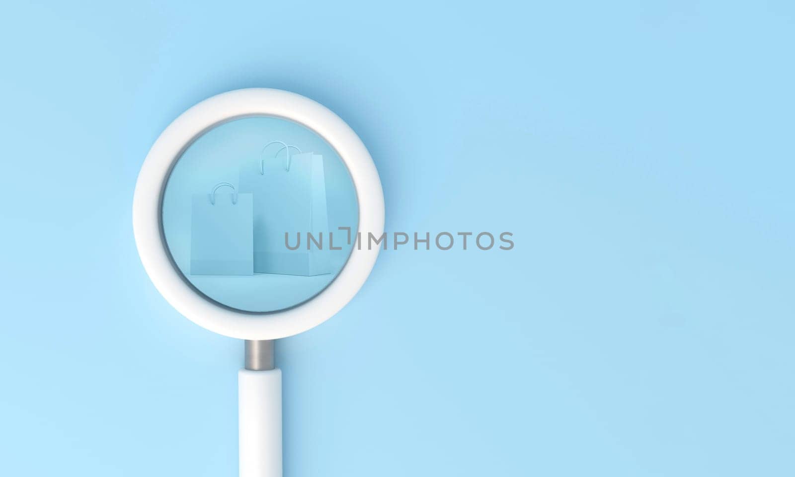 Magnifying glass looking to shopping bags. by ImagesRouges
