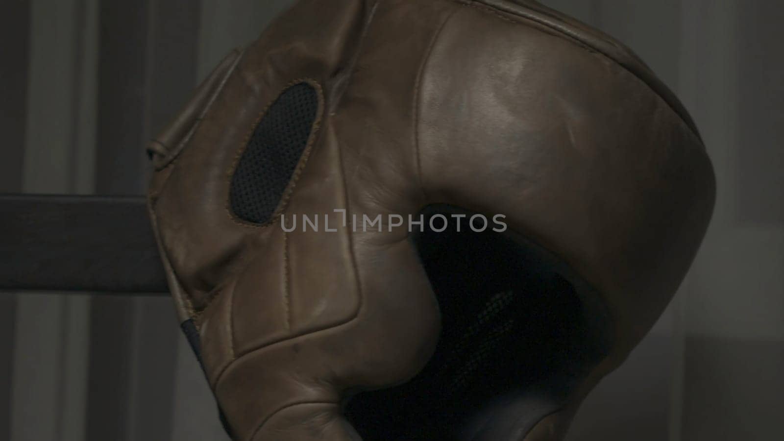 Boxer helmet. Protective helmet on the head during training protects the head from bumps.