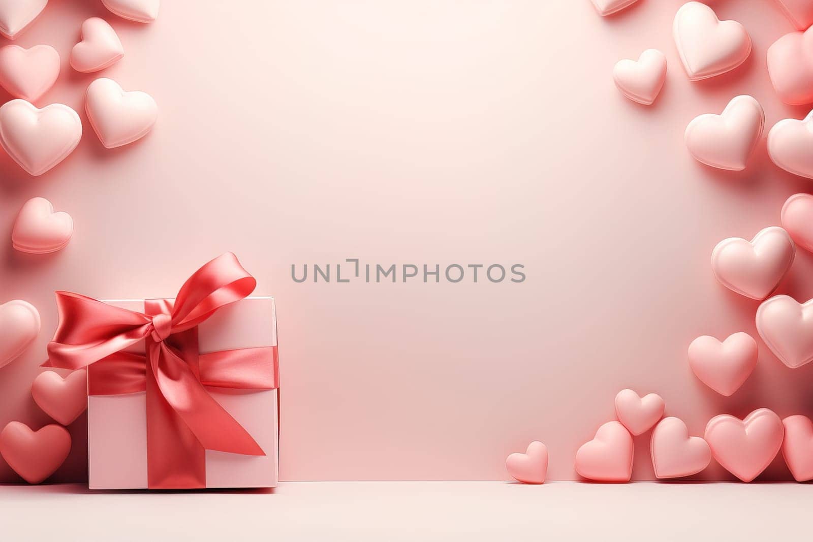 empty frame space blank with Valentine's Theme background, festival Valentines day, generative ai..