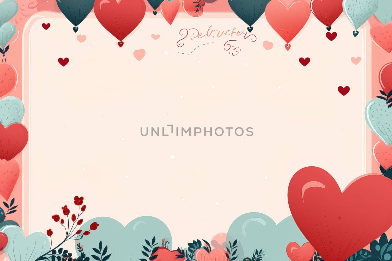 empty note frame space with Valentine's Theme background, festival Valentines day, generative ai. by Manastrong