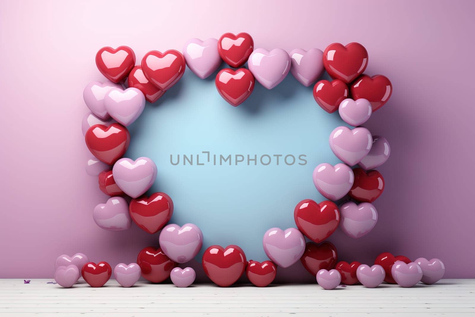 empty frame space blank with Valentine's Theme background, festival Valentines day, generative ai..