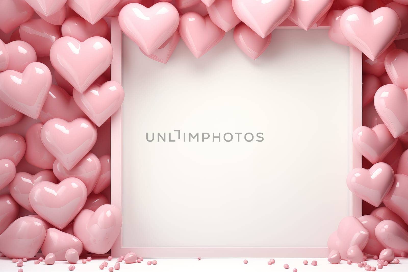 empty frame space blank with Valentine's Theme background, festival Valentines day, generative ai..