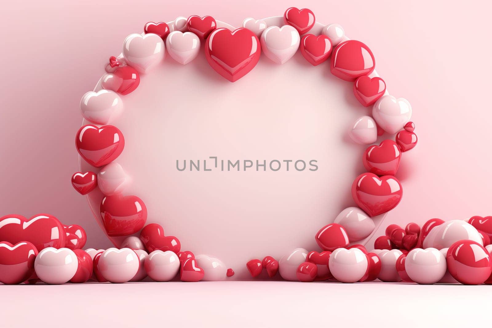 empty frame space blank with Valentine's Theme background, festival Valentines day, generative ai..