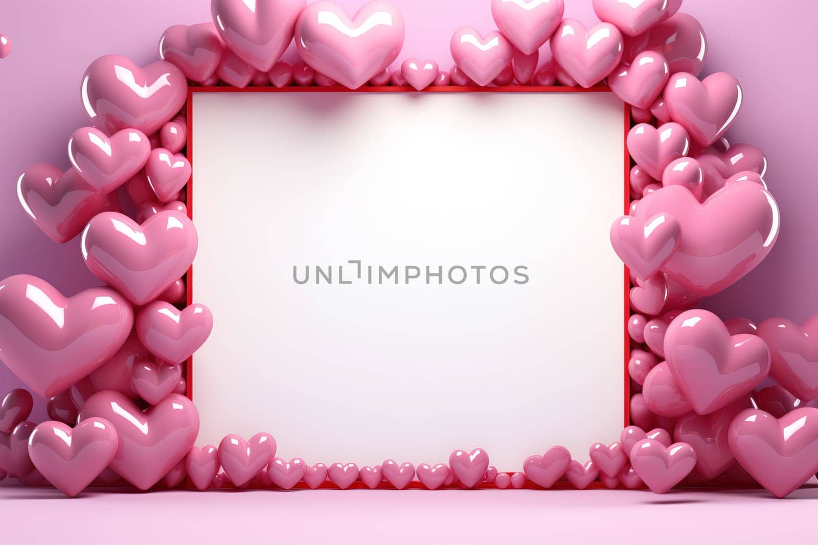 empty frame space blank with Valentine's Theme background, festival Valentines day, generative ai..