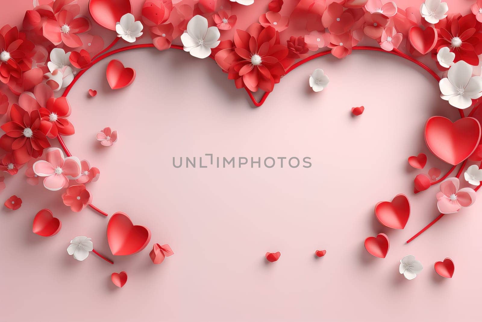 empty frame space blank with Valentine's Theme background, festival Valentines day, generative ai..