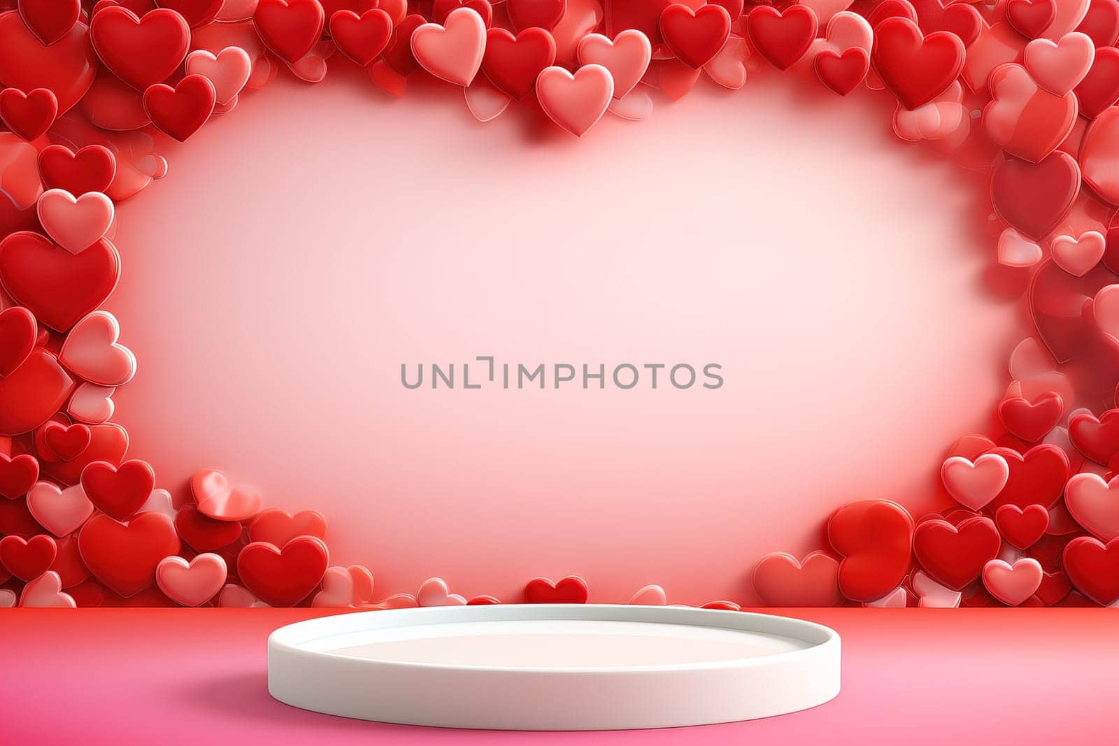 podium with Valentine's Theme background, festival Valentines day, generative ai. by Manastrong