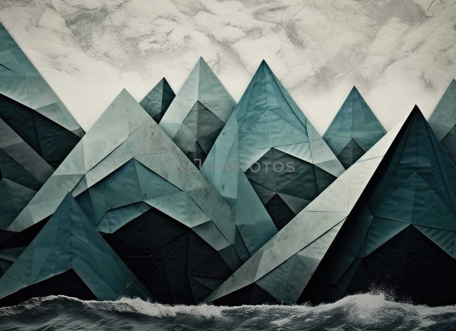 abstract ocean background with geometry shapes and water waves comeliness by biancoblue