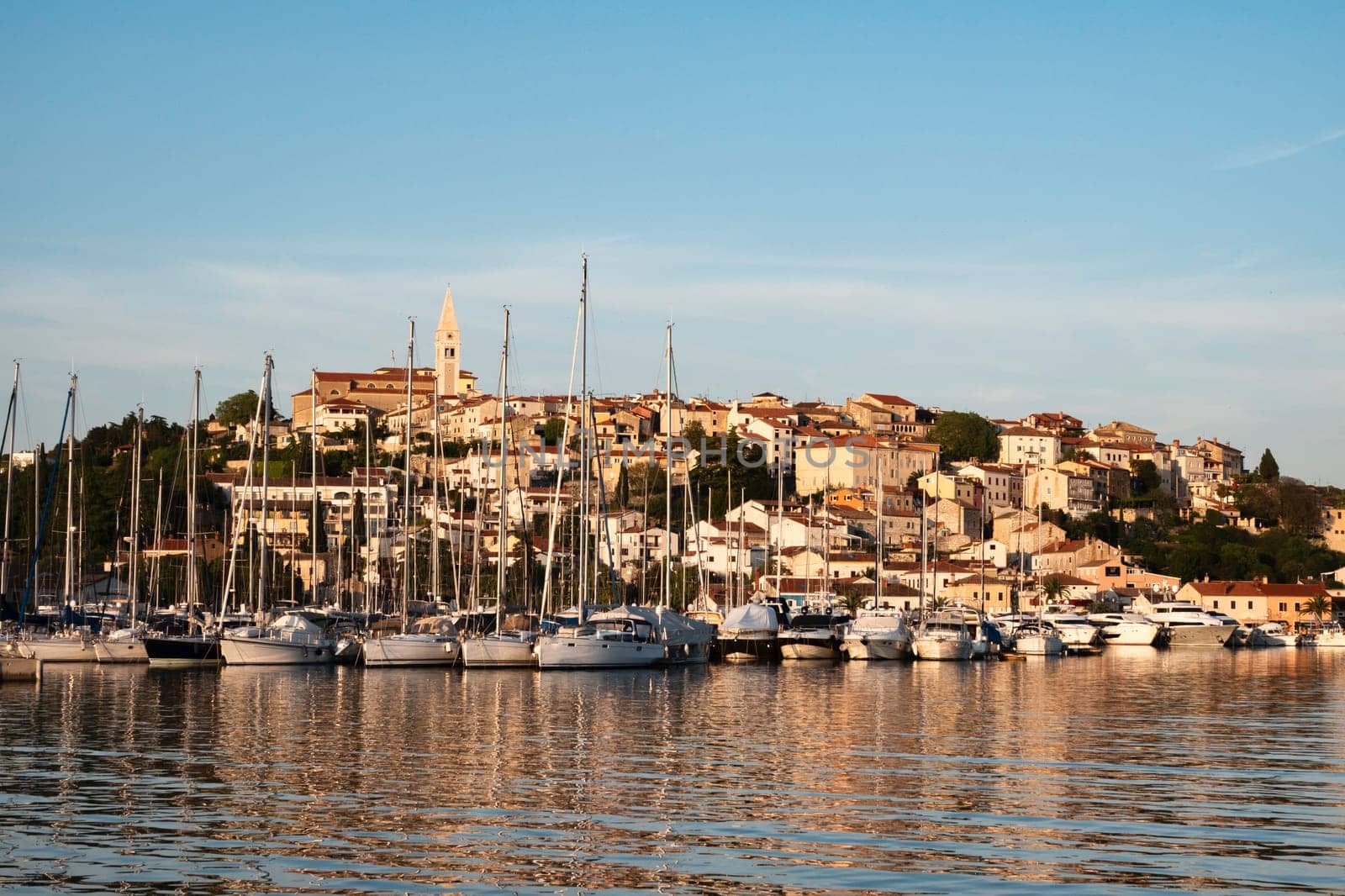 boats in the harbor of the croatian village of vrsar in istria