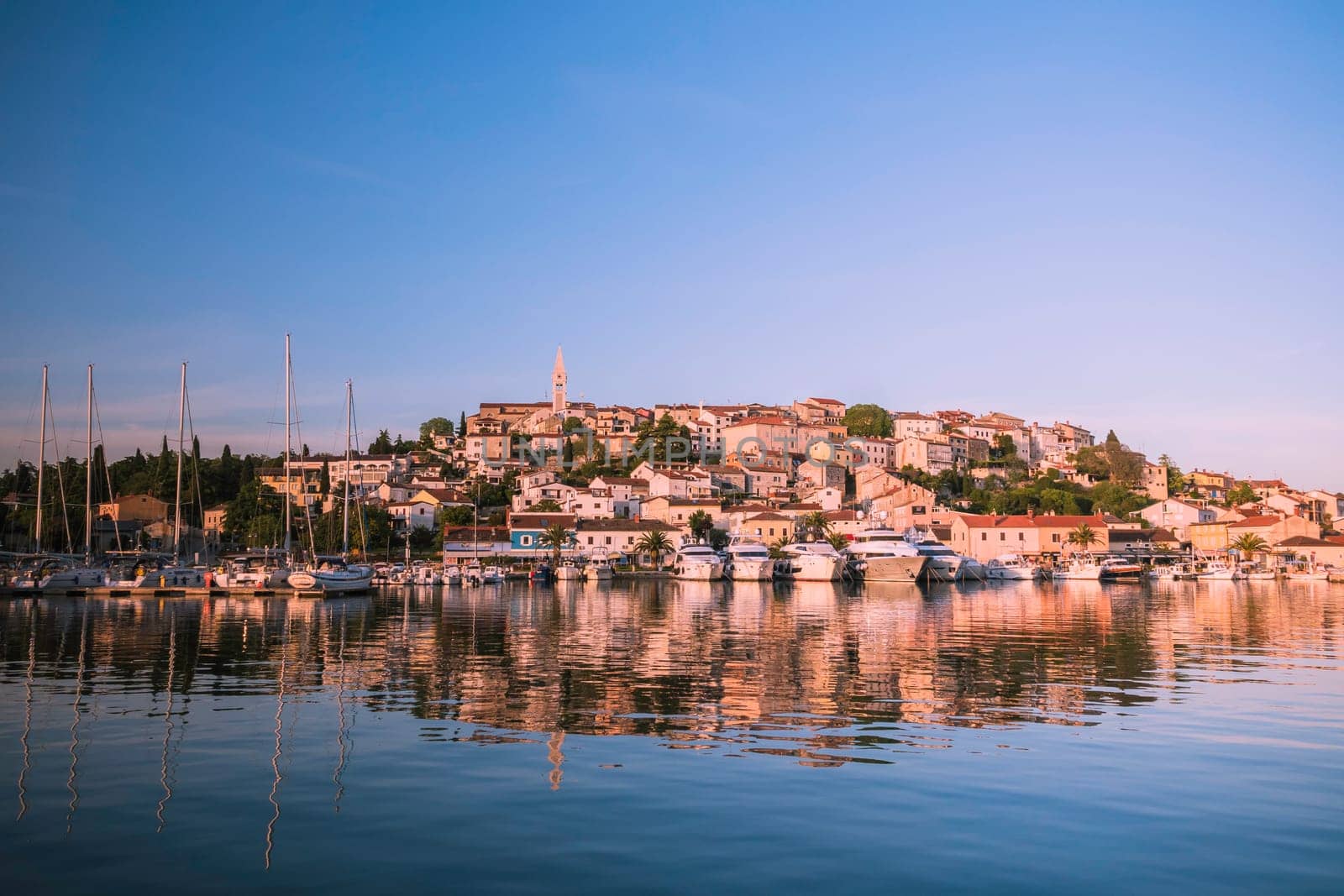 boats in the harbor of the croatian village of vrsar in istria