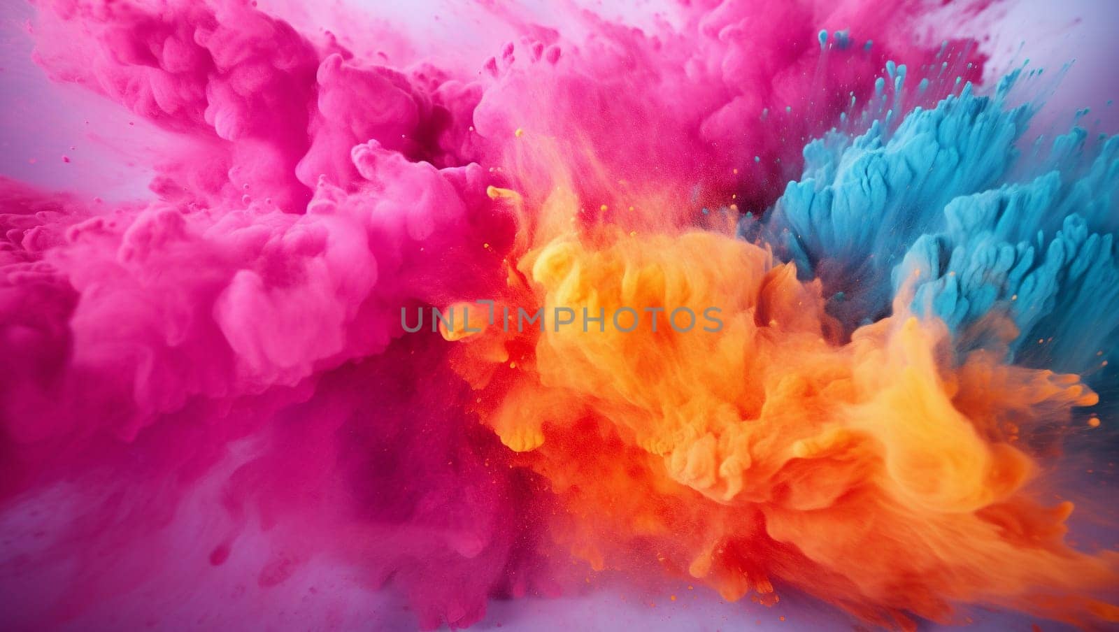 Colorful dust. An explosion of particles of bright colors. Colored background with lots of dust of different colors, explosion of colors. High quality photo