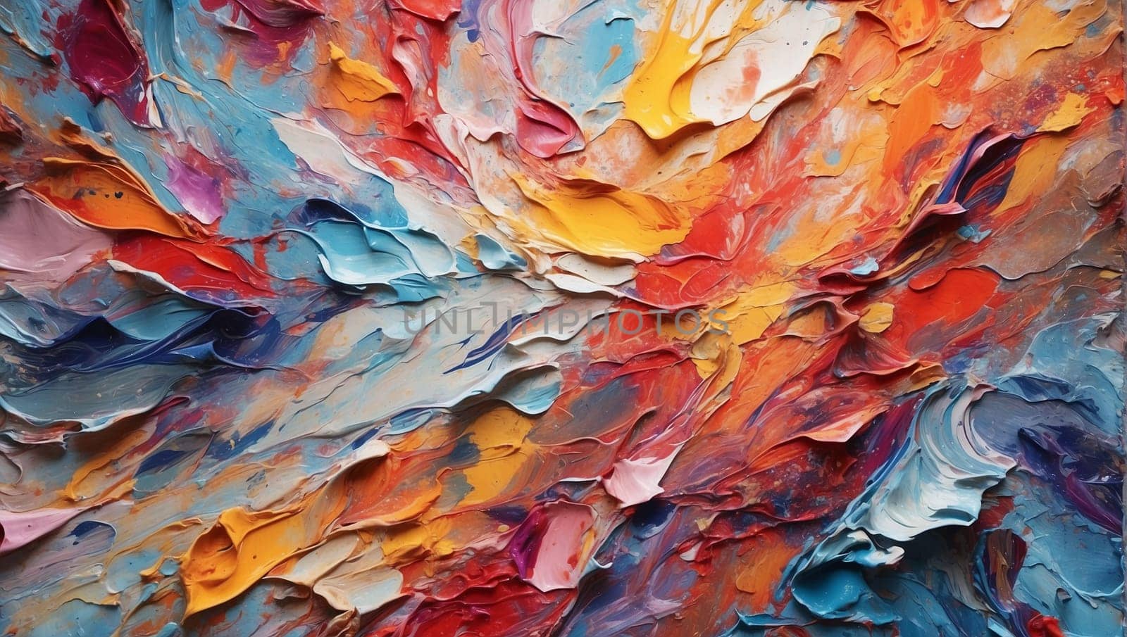 multicolored blue-yellow abstract texture of acrylic paint abstract, acrylic painting by Севостьянов