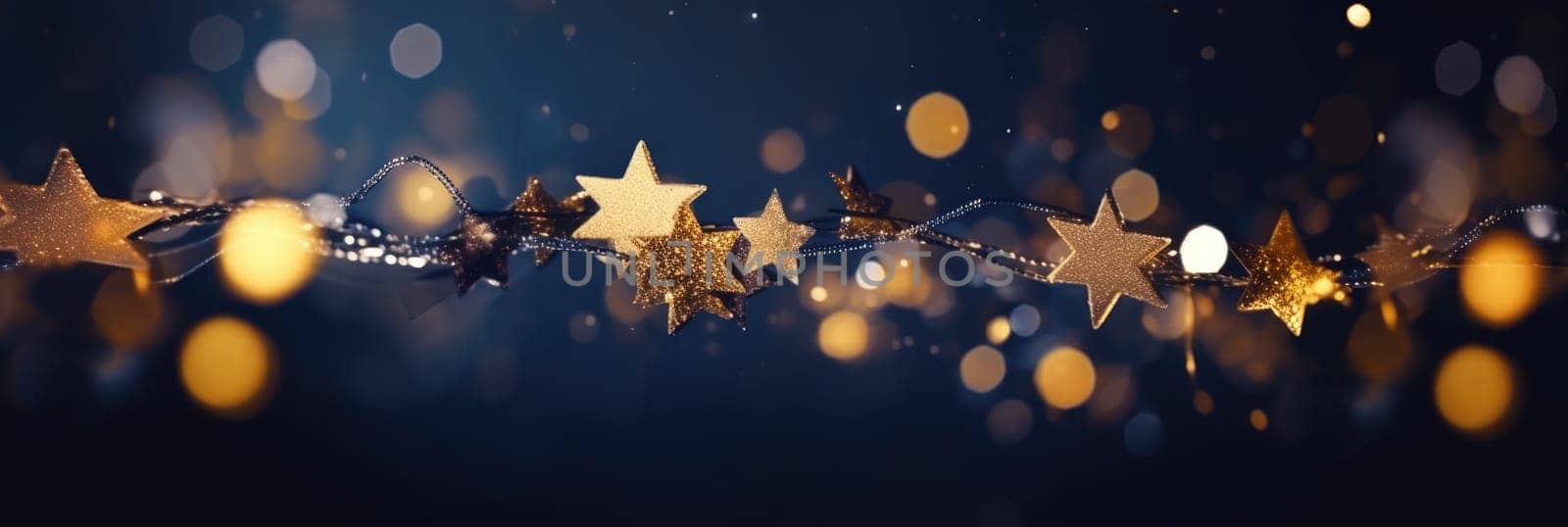 Christmas and new year 2024 decoration on the blue vintage background golden stars comeliness