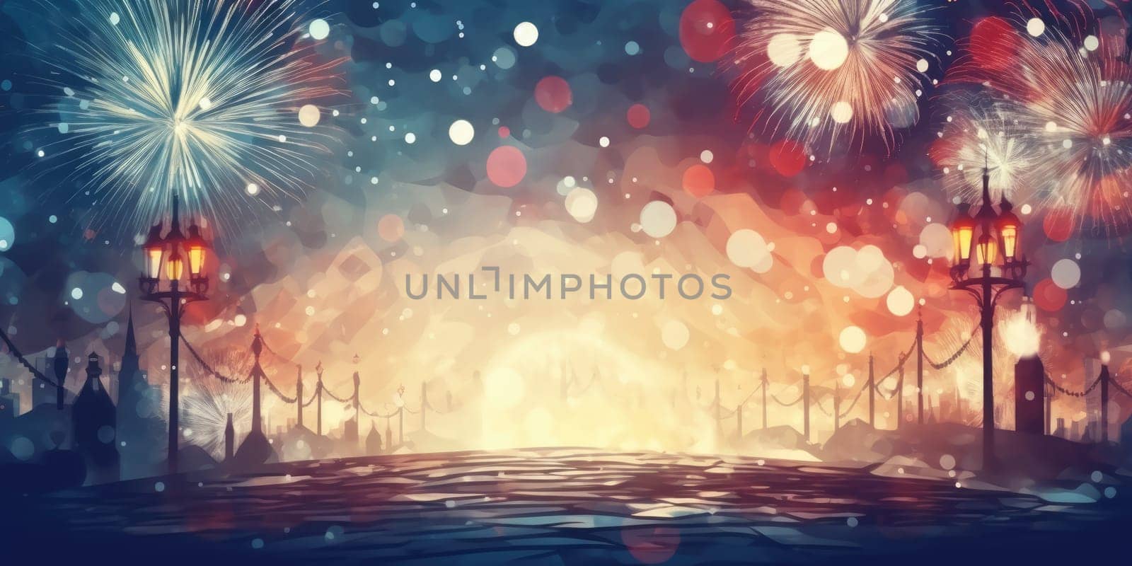 Abstract colored firework background new year celebration 2024 comeliness