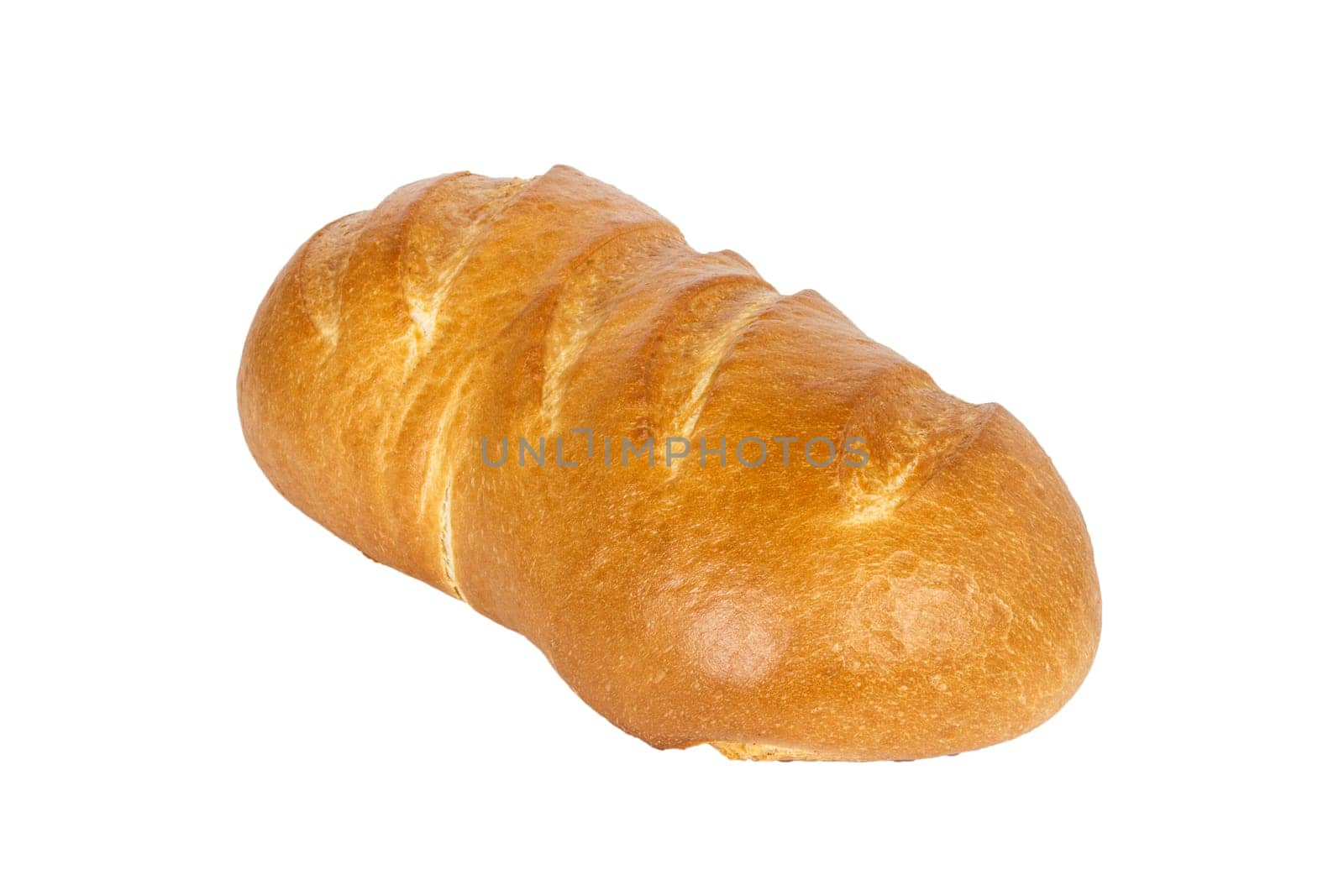 Loaf of bread isolated on white background,