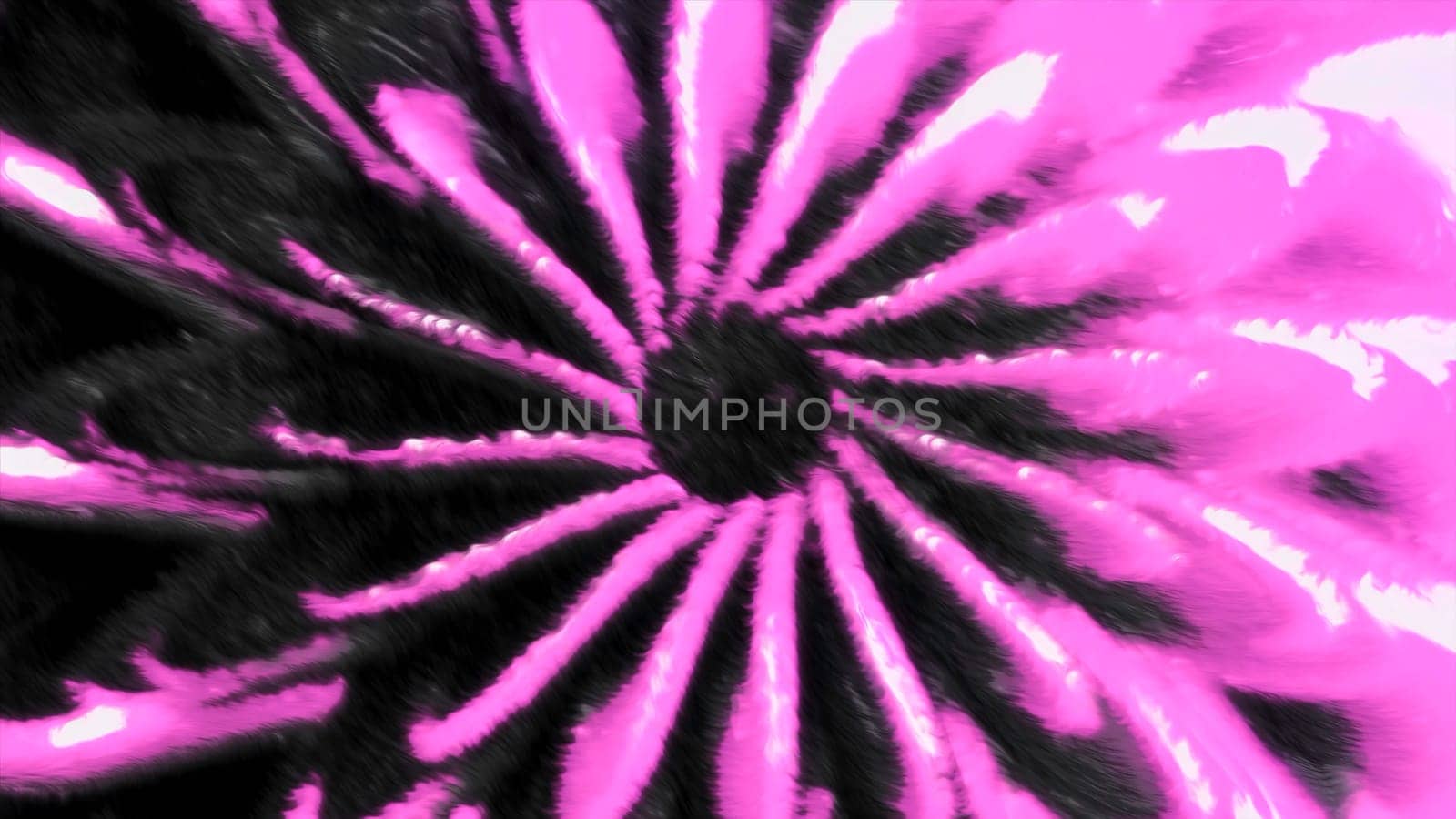 Abstract 3d pattern in floral form. Motion. Floral pattern with moving hole in center. Lines of 3d floral pattern move with black hole in center.