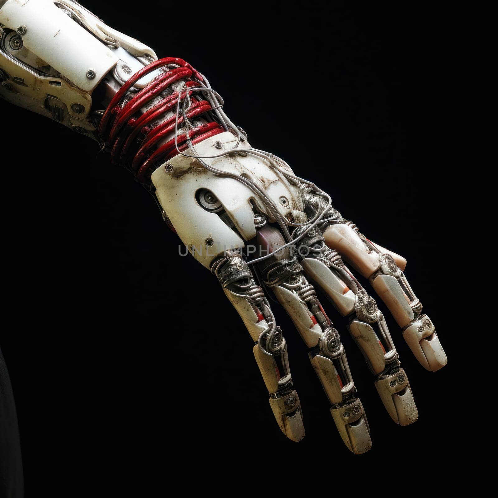 Futuristic close-up of cybernetic robot hand embodying cutting-edge innovation and automation.