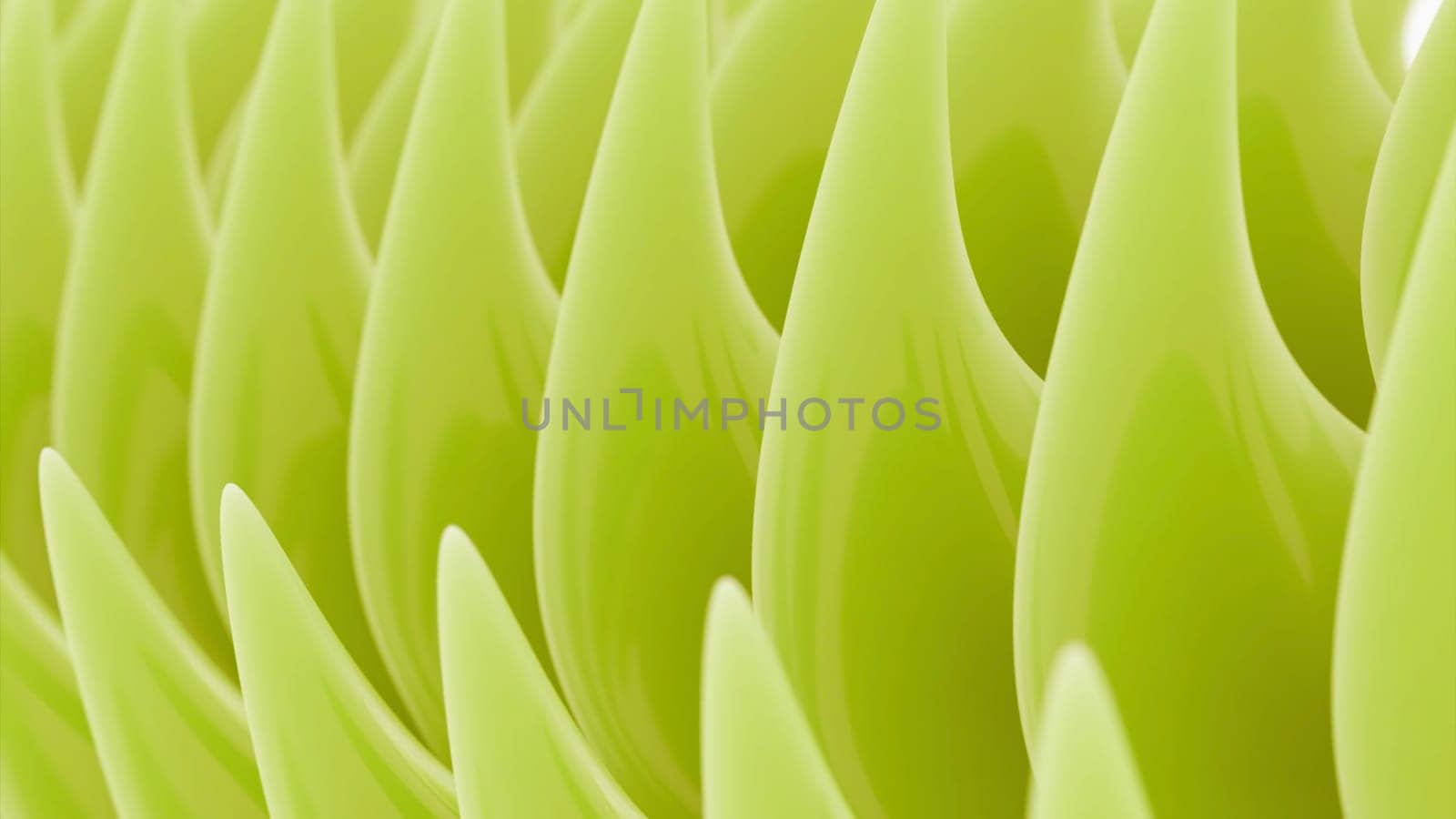 Abstract bending rotating colorful petals with acute angles. Design. Soft same size spinning shapes