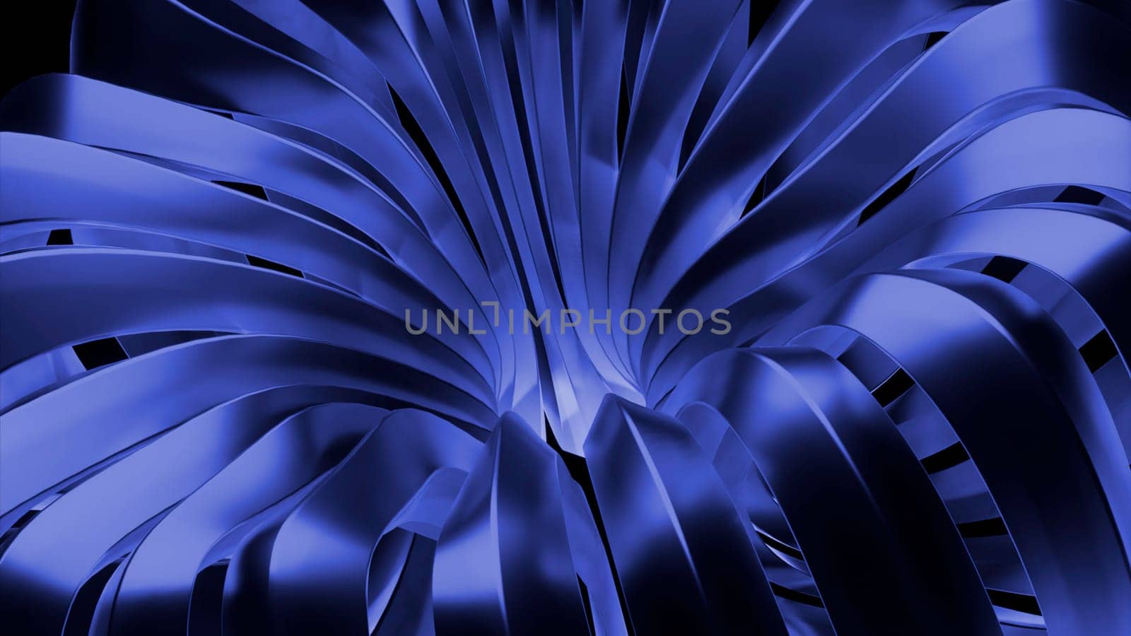 Blue and yellow lines. Design. Moving long lines made in 3d abstraction. High quality 4k footage