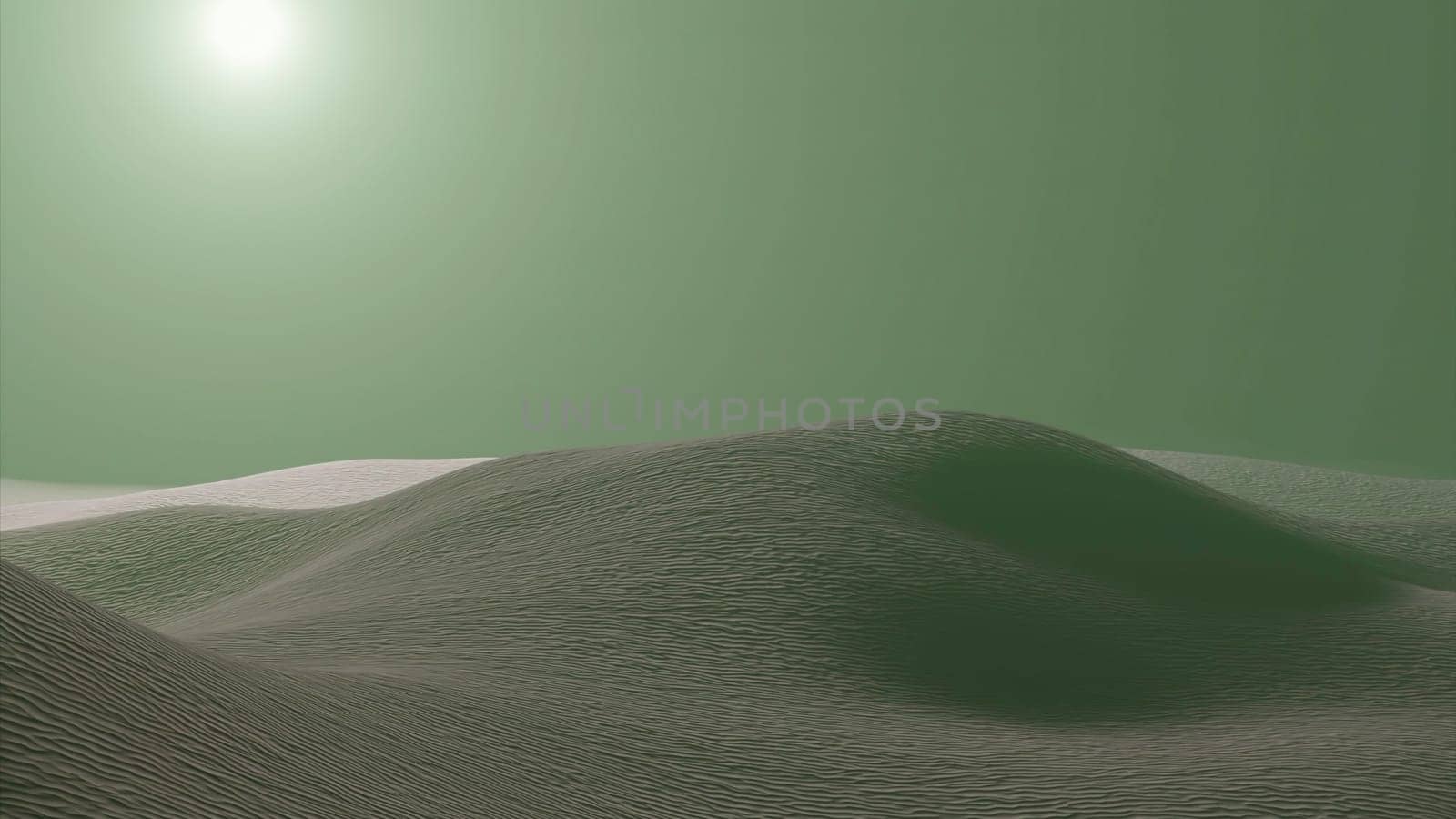Abstract 3d animation of sand hills. Design. Grey sand hills on isolated ridge. 3D projection of grey desert with hills.