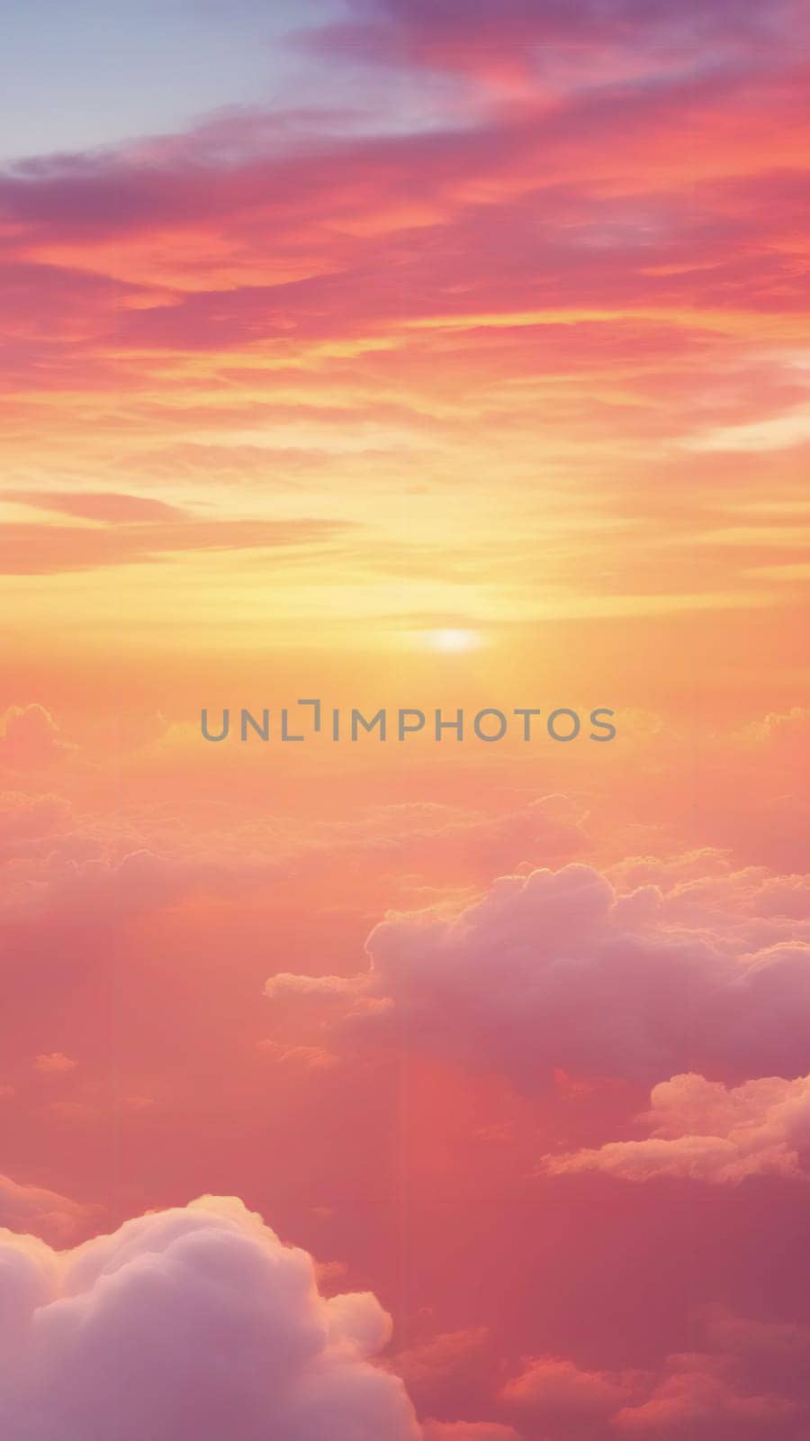 Sunset sky and white clouds. Nature sky backgrounds. High quality photo