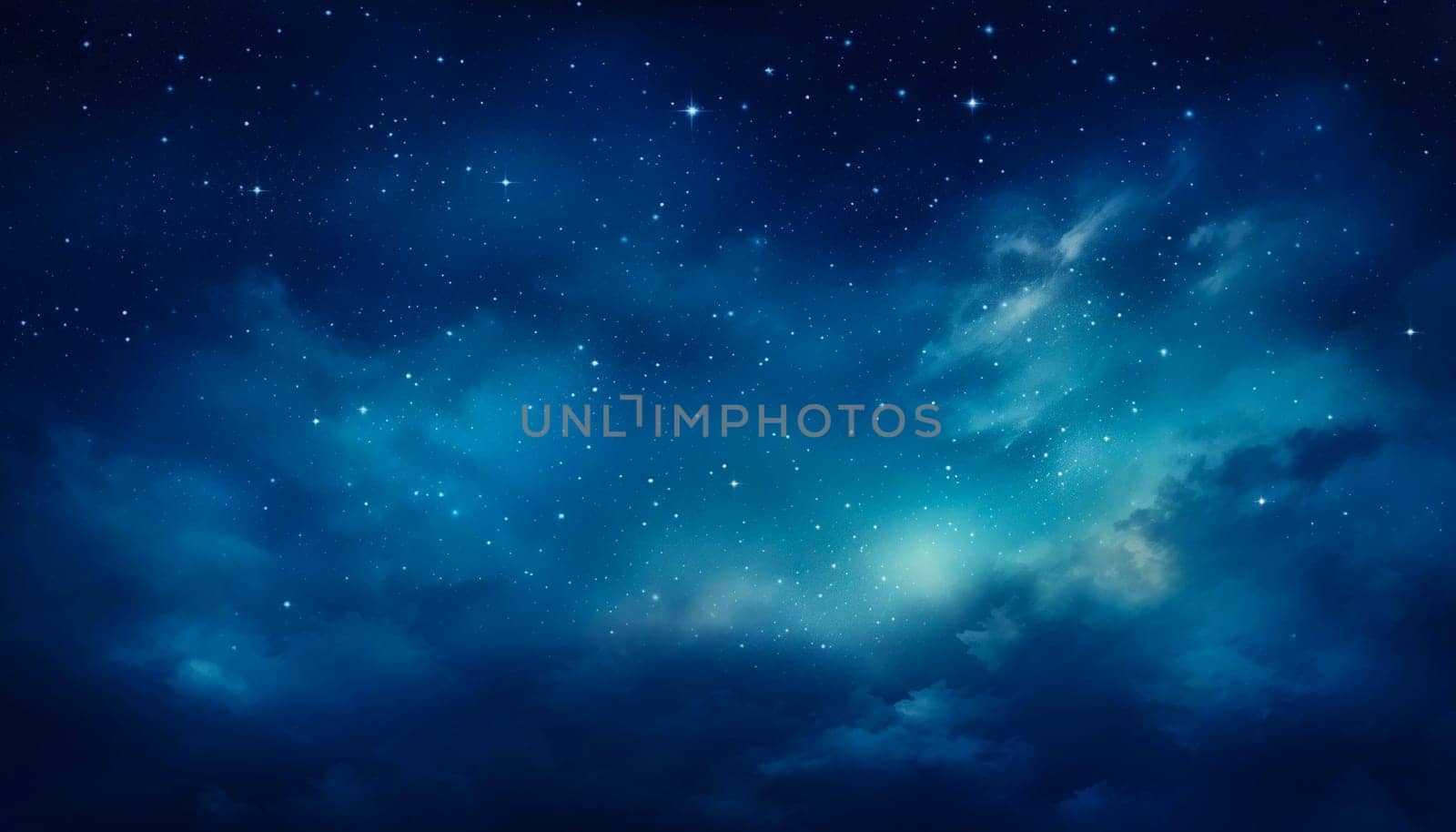Night starry sky, blue space background with bright stars. by kizuneko