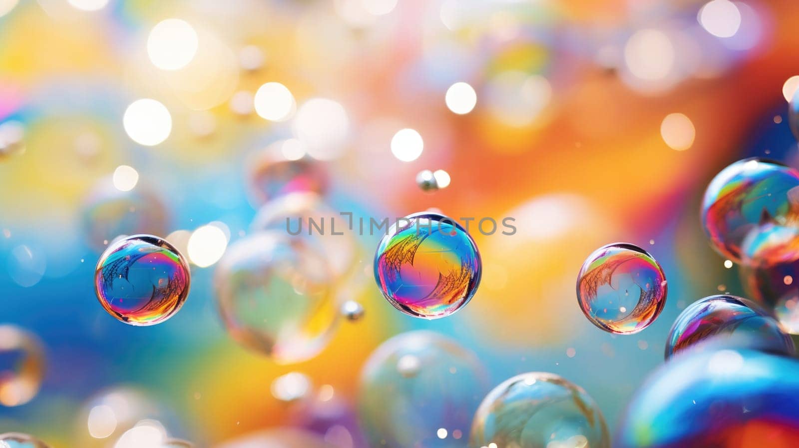 background with colorful and vibrant bubbles, ai